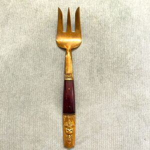 Vintage Buddha 1960's T James of Siam Twisted Bronze Large Serving Fork